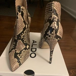 Snakeskin ankle booties size 8
